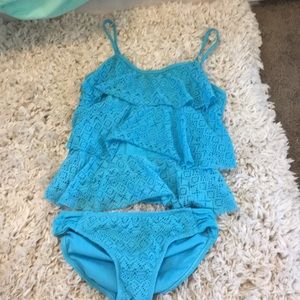 Aqua blue sequin swimsuitI’m justice for girls
